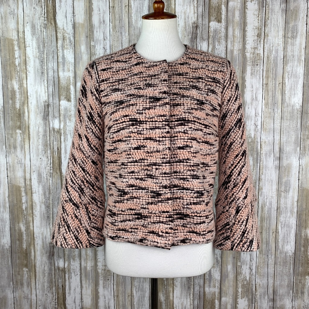 Carlisle Pink Black Tweed Textured Jacket Sz 10
